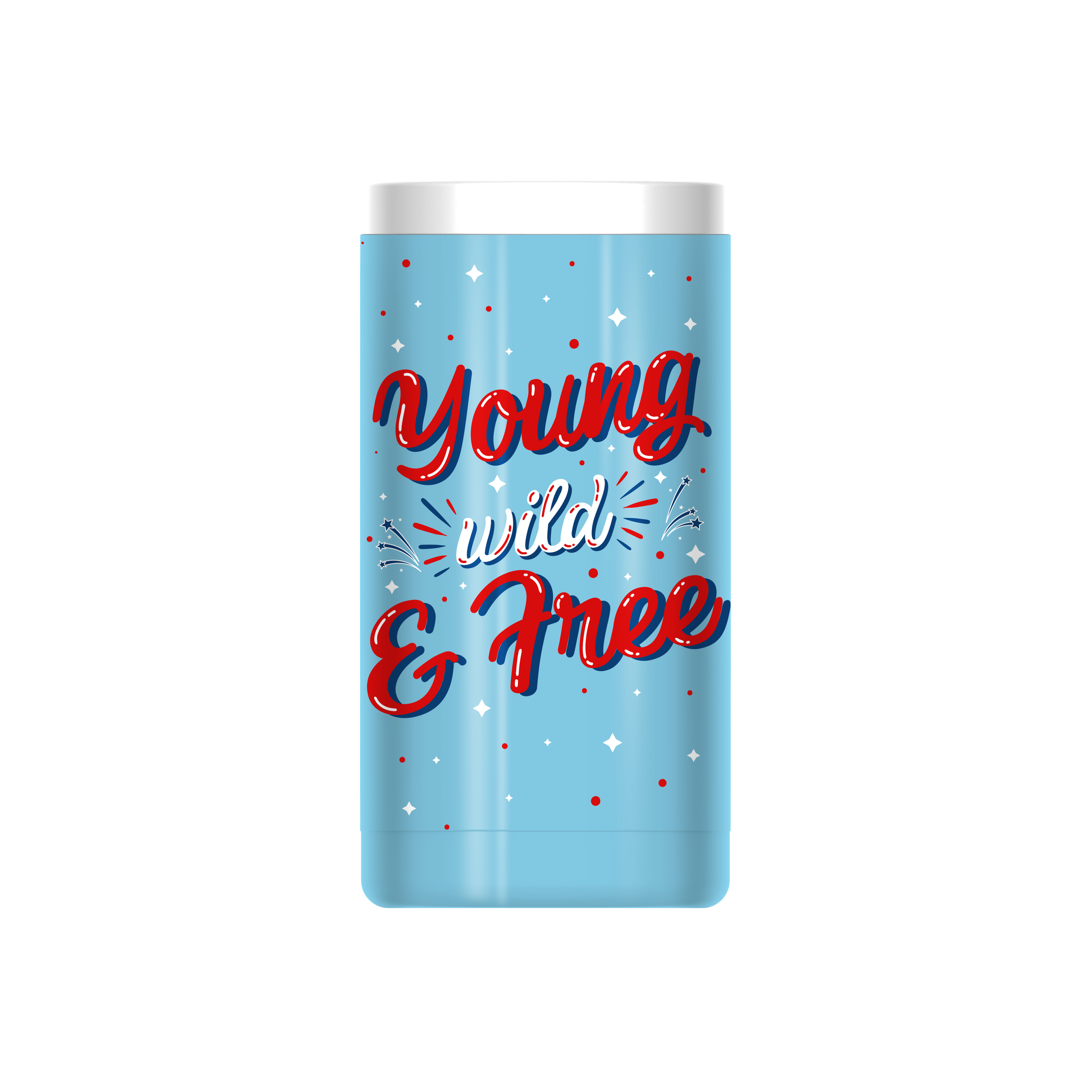 STAINLESS STEEL SLIM CAN COOLER-DOUBLE WALL-SB-PATRIOTIC YOUNG WILD AND FREE-AA042822385.png