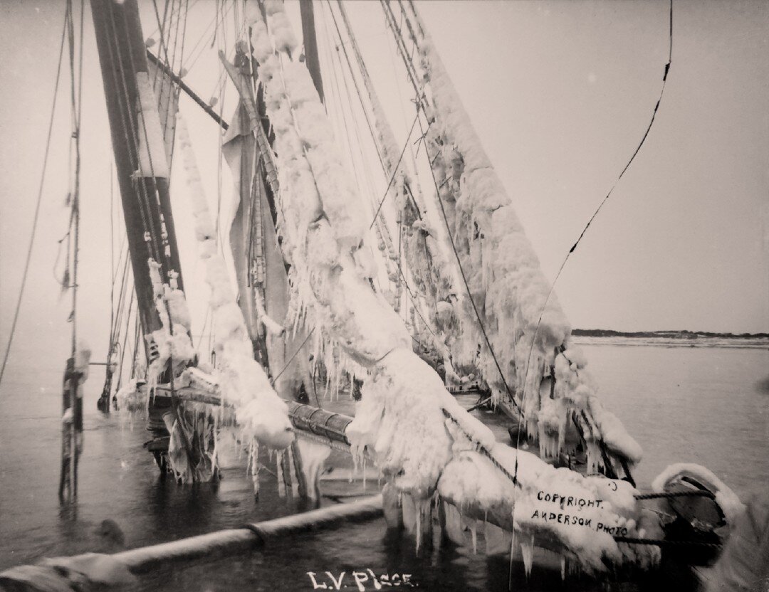 On February 8, 1895, the 163 foot schooner Louis V. Place ran aground 400 yards off the shore near the Lone Hill station by Cherry Grove after being encased in ice. Rough seas washing over the deck forced the 8 crew members, including 58 year old cap