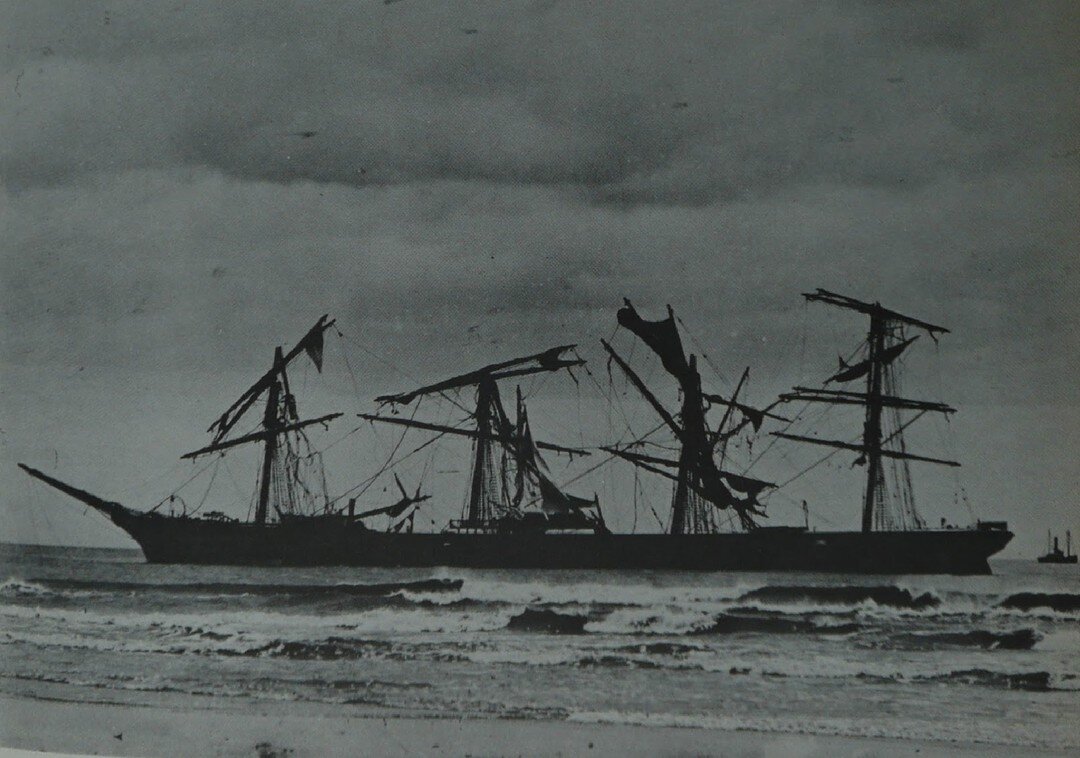 On April 30, 1908 the four-masted German bark Peter Rickmers ran aground on a shoal near Zach&rsquo;s Inlet. The ship, which was carrying kerosene and crude oil to Burma for the Standard Oil Company, was blinded by heavy seas and strong gales. Poundi