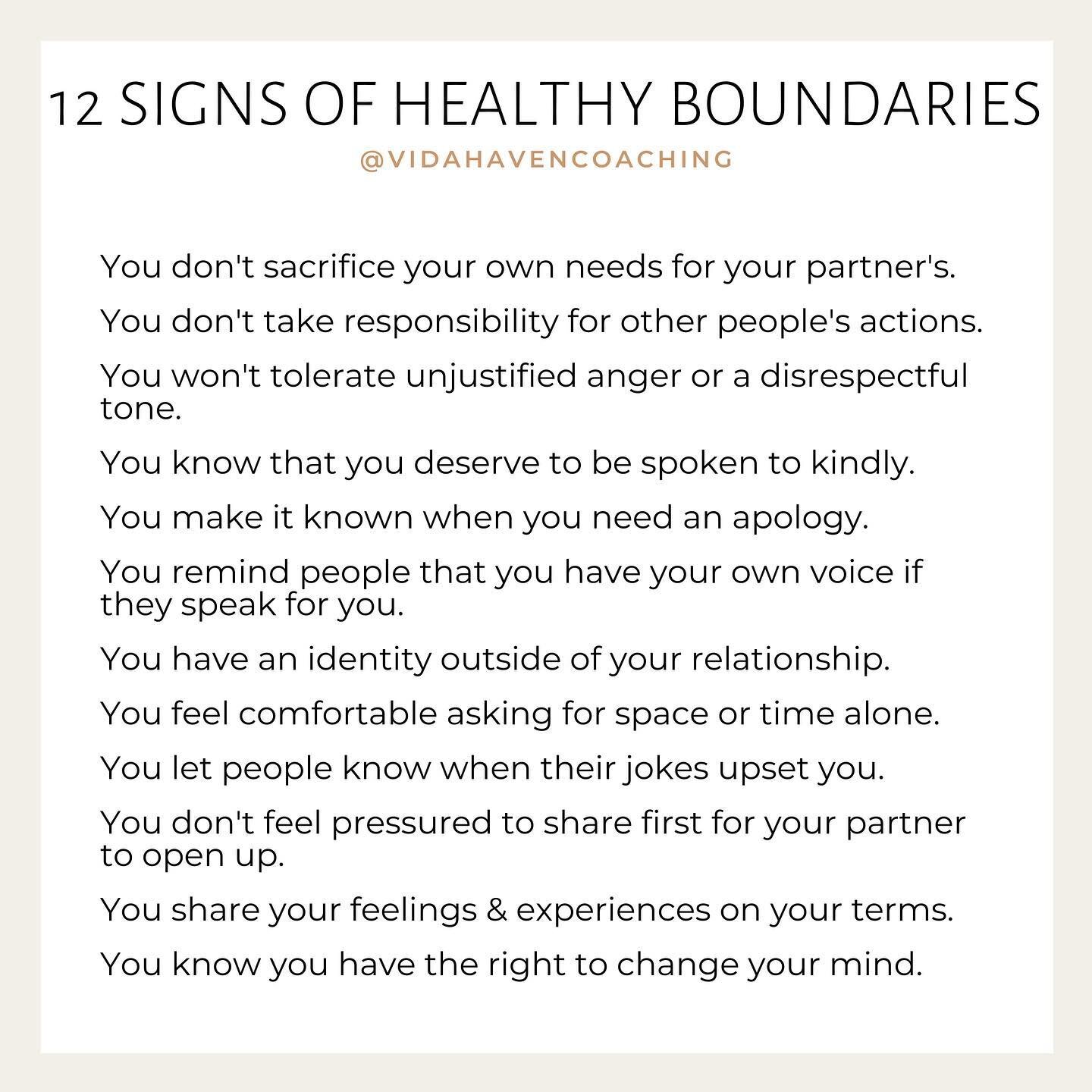 There isn't one right way to create and communicate your boundaries. This list can be a helpful addition to trusting your own instincts, and taking your personality, needs and the context into account.