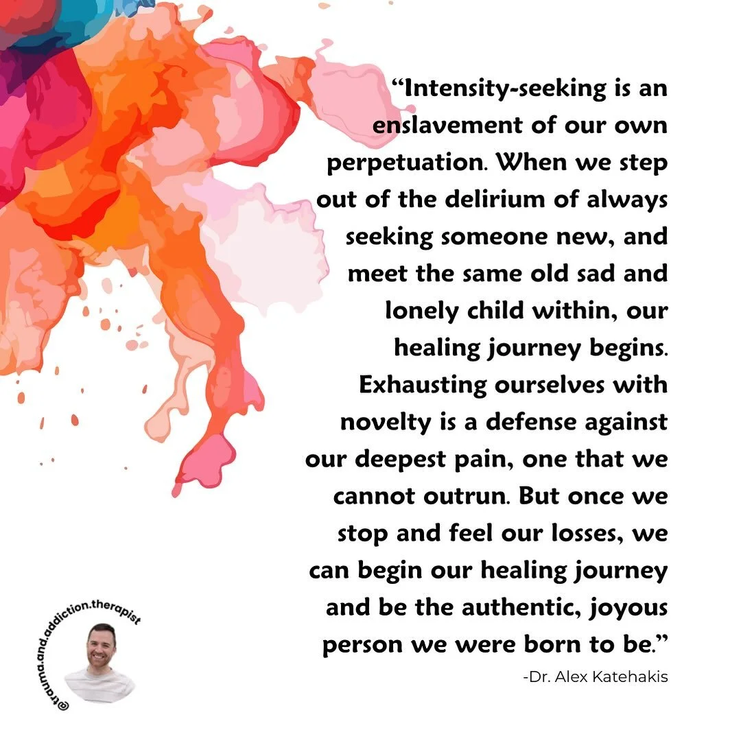 🍂It&rsquo;s about numbing anxiety, stress, or used as a sleep-aid, or escaping, procrastinating, avoiding grief, or ignoring pain.

&bull;Quote in post by: @alexkatehakis