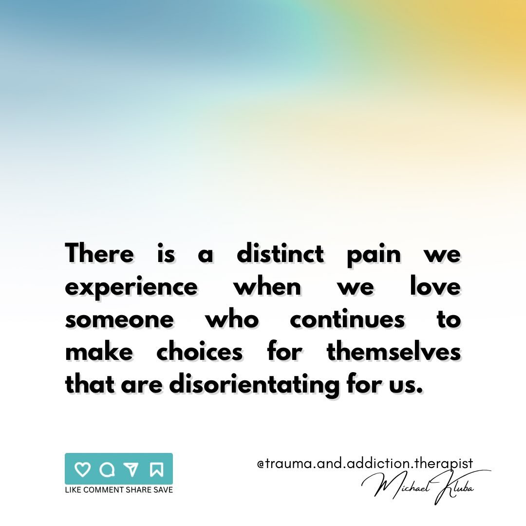 🌱And often we have to let them do their thing, acknowledge our grief, and assert whatever boundaries we need to set.

ID: Post of a quote that says, &ldquo;There is a distinct pain we experience when we love someone who continues to make choices for
