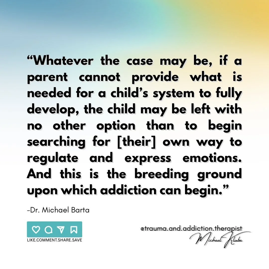 🌱When SELF-regulation isn&rsquo;t modeled, and when CO-regulation does not occur, children will adaptively (and often unconsciously) learn what and how substances and behaviours may do the regulation for us.

#addiction #addictionrecovery #recovery 