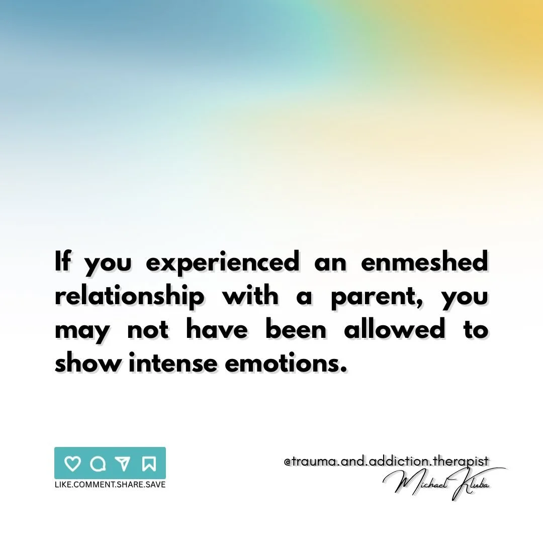 🔸When you didn&rsquo;t have opportunity to reveal your emotions growing up, it likely won&rsquo;t feel safe to experience them now.

ID: This series has four posts within. Background is a soft blend of a dark blue, to a lighter blue, to a green, to 