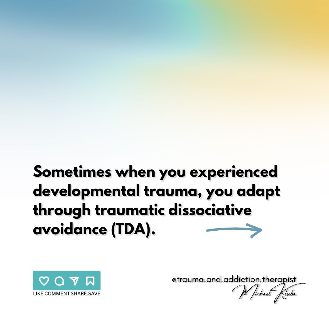 ➡️Traumatic dissociative avoidance (TDA) was initially an adaptive behaviour to adverse and/or traumatic experiences, but it&rsquo;s likely not serving you in your adulthood.

🔸TDA is generally a flight-response.

&bull;Post reference: From Post-Tra