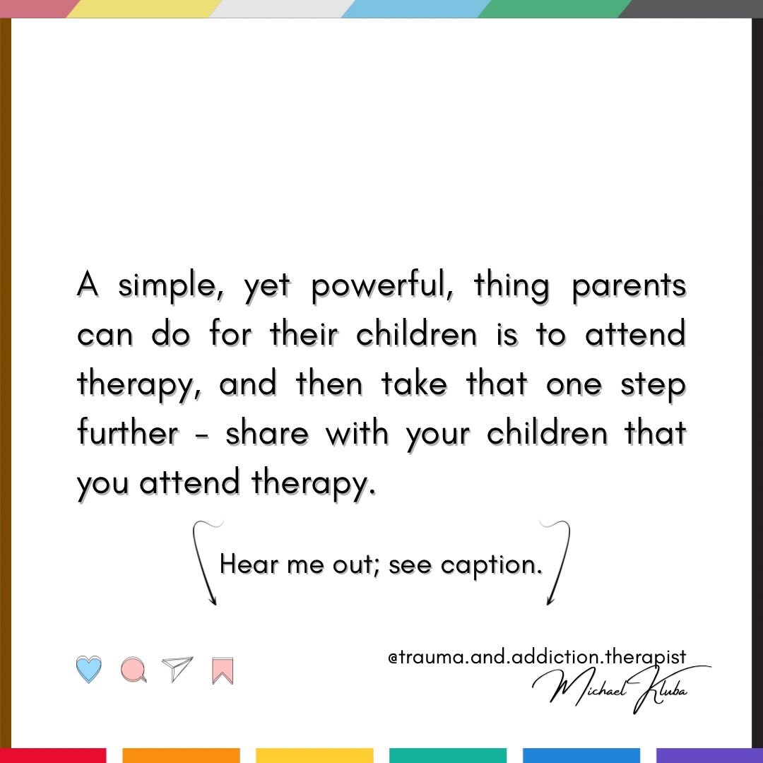 🌱No, children don&rsquo;t need to know the nitty gritty details of what you discuss in therapy. They don&rsquo;t even need to know every time you have therapy scheduled, but&hellip;

🌱Knowing you attend therapy normalizes it for them, and... 

🌱Th