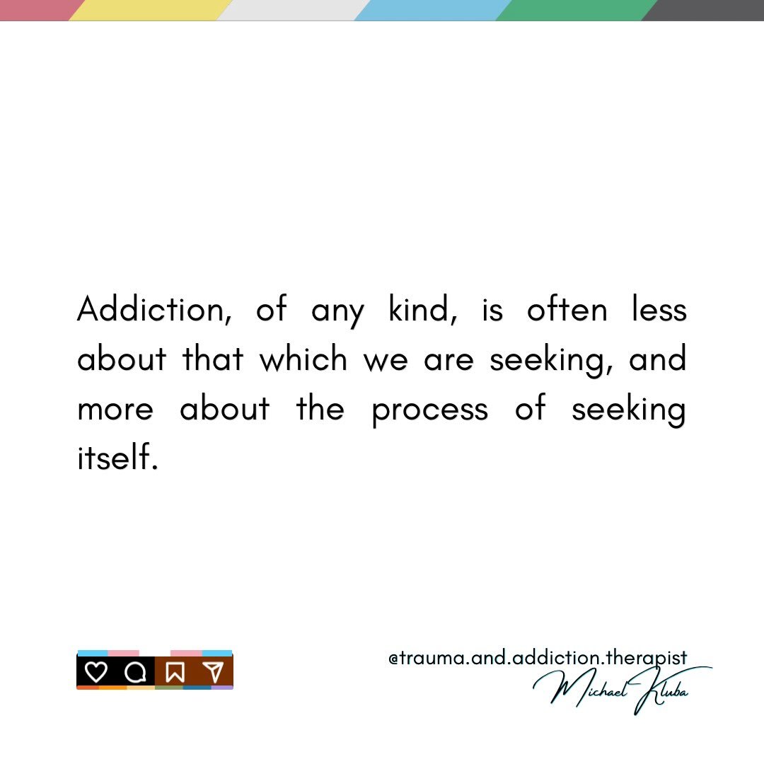 🪻We receive a huge release of dopamine in the pursuit of a substance, a partner, the product, the meal, the control, the win, etc.

🌾This is, in part, why the use or the behaviour is often less satisfying - or pleasurable - than the pursuit of the 