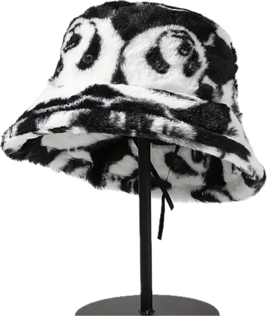 Fuzzy "Panda" Bucket Hat