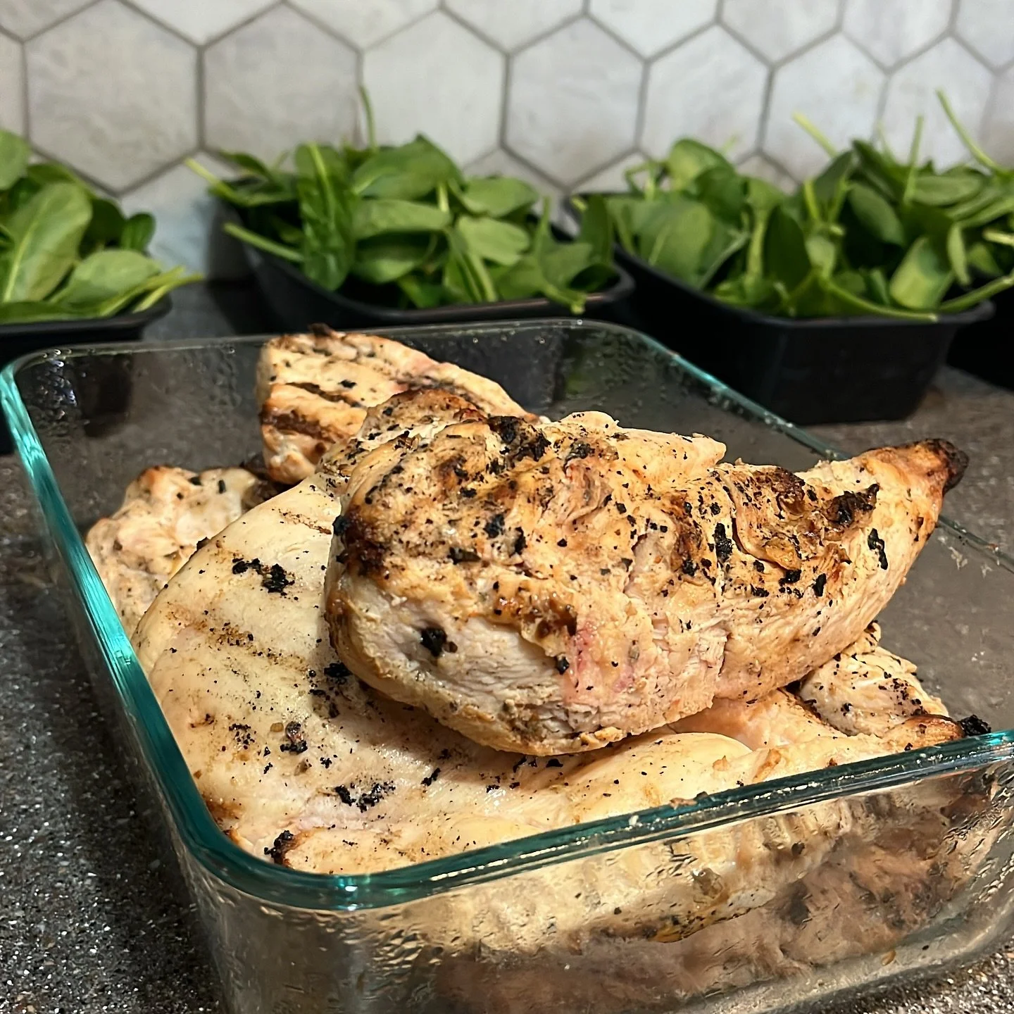 Favorite meal prep hack that&rsquo;s not much of a hack. I marinate chicken in Italian dressing for 4+ hours, grill it and hit with a little Garlicky Garlic Garlic!!

#grilling #mealprep #cooking #spices