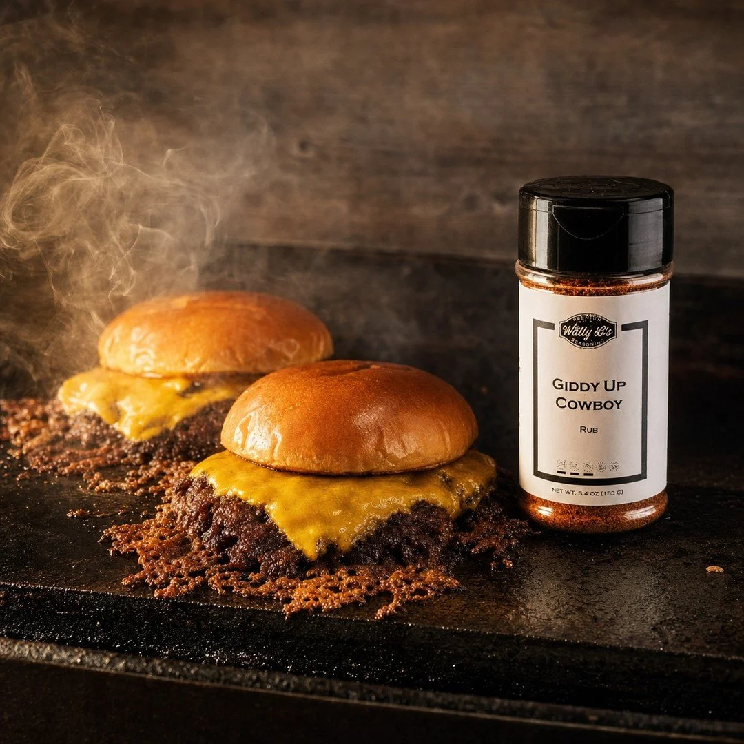 If you are feeding a crowd this weekend, this is your move.

Giddy Up Cowboy smash burgers. Here is the full build.

THE PATTY
-> 80/20 ground beef &mdash; the fat is not negotiable, it is what makes the crust
-> Roll into 3 oz balls. Do not pa