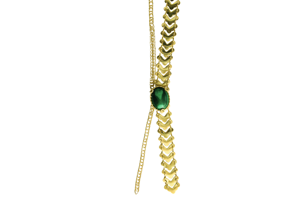 Pocri Necklace- Gold/Malaquite