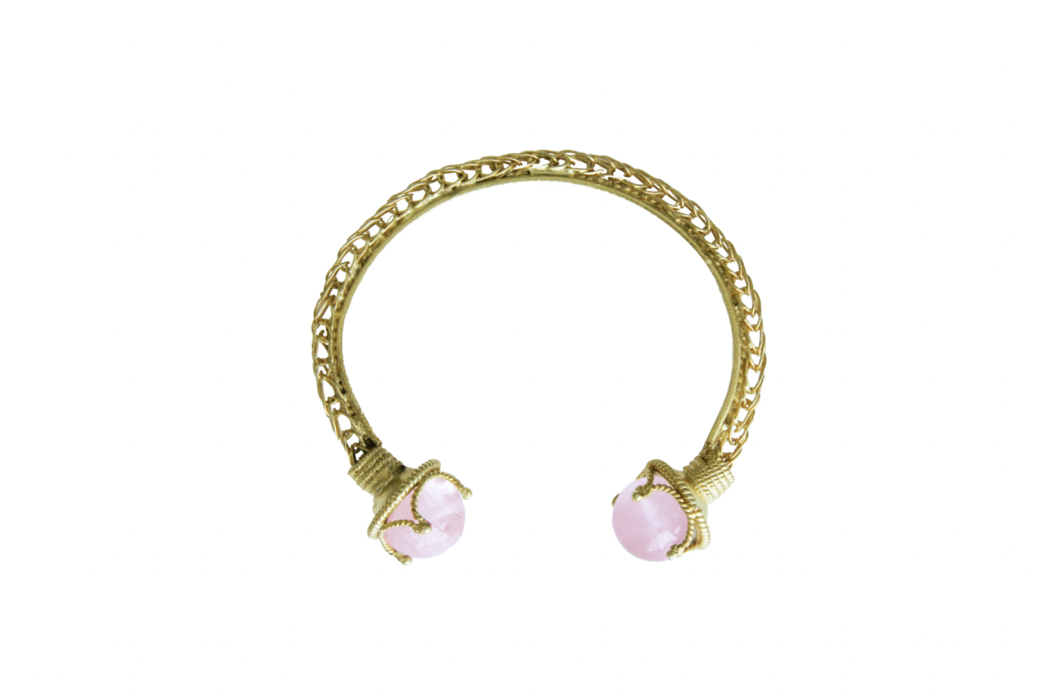 Guarapo Bracelet- Gold/ Rose Quartz