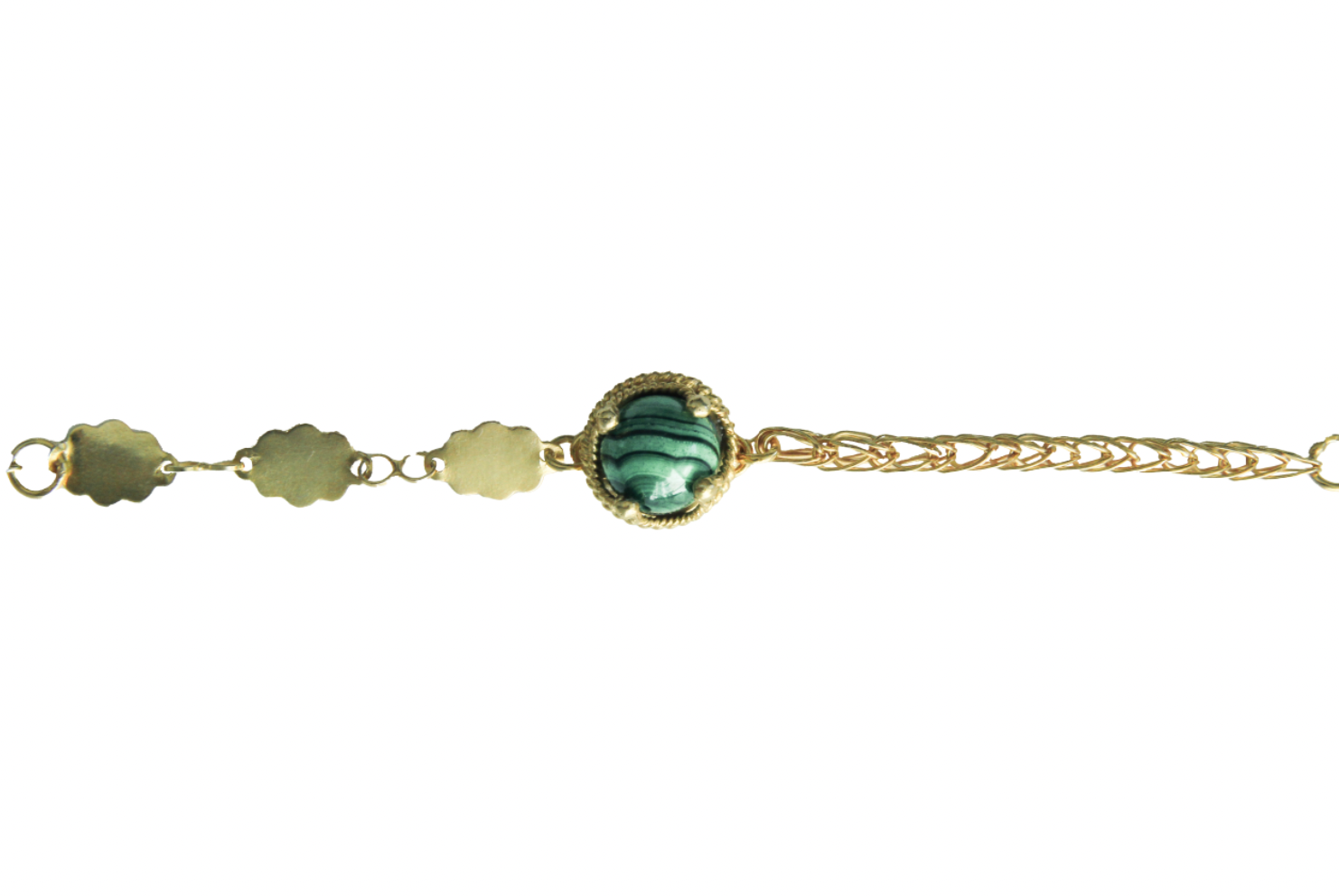 Melao Bracelet- Gold/Malaquite