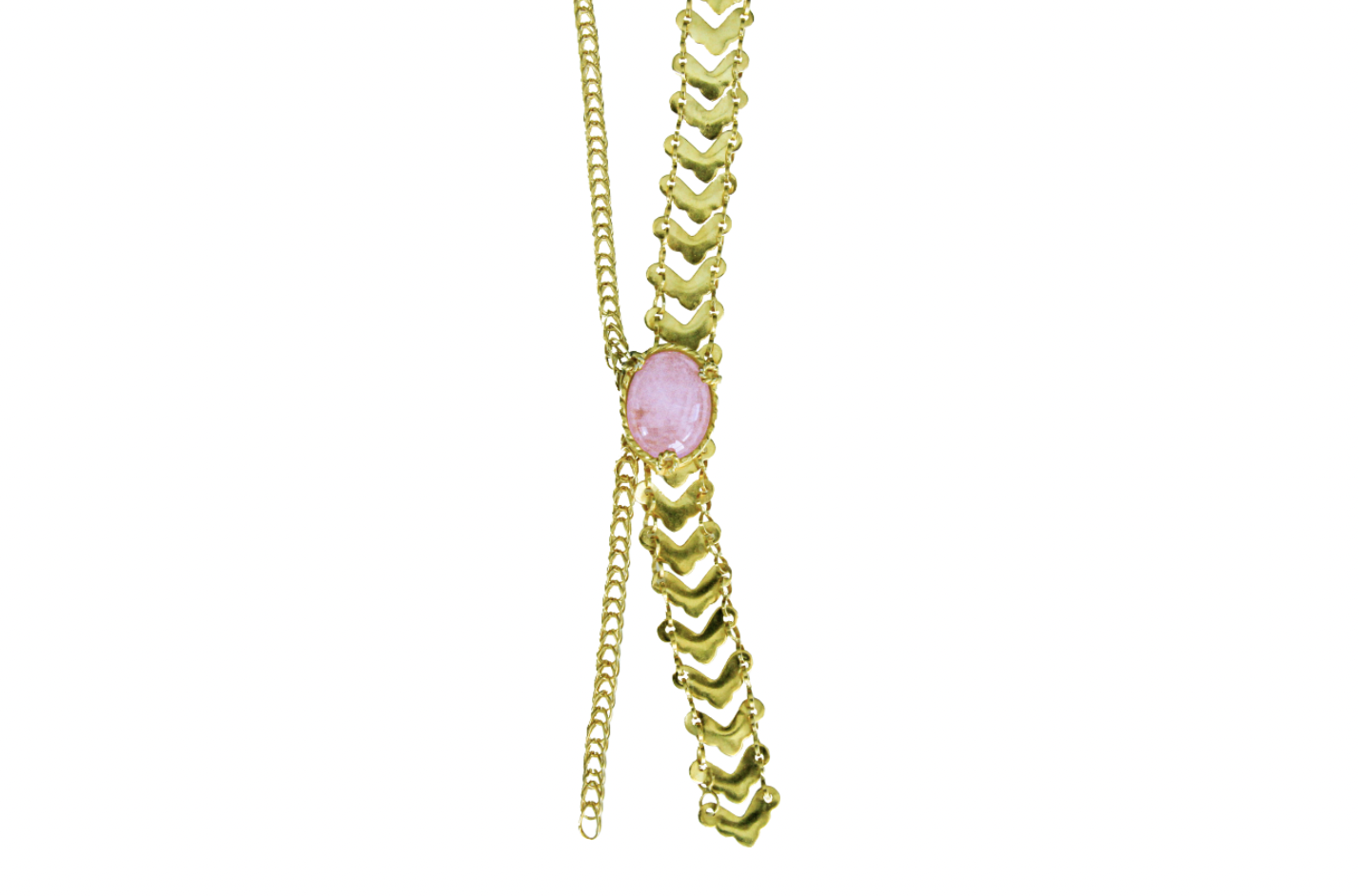 Pocri Necklace- Gold/Rose Quartz