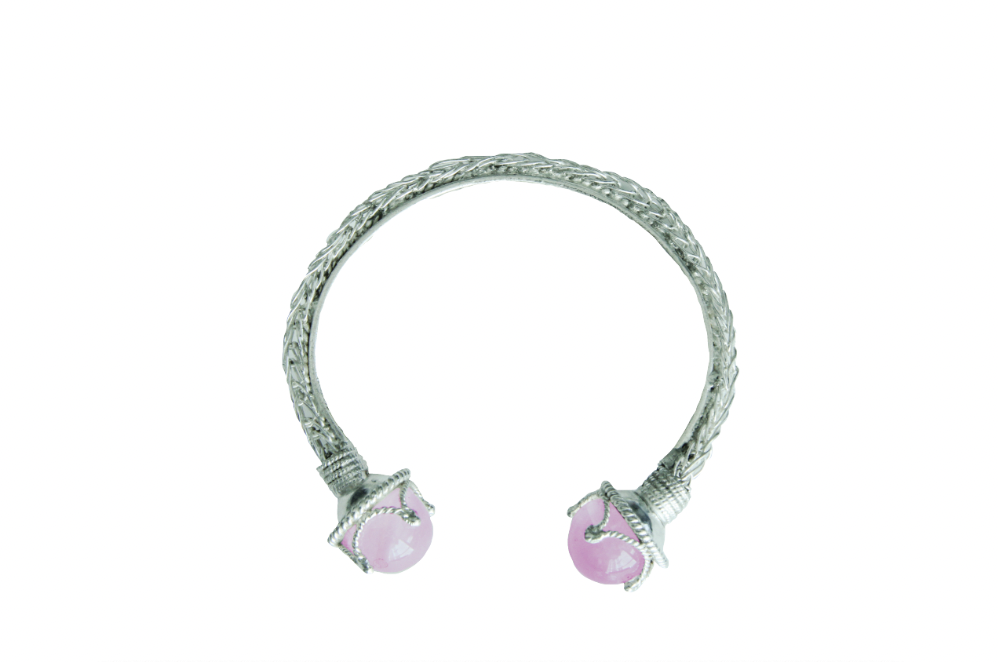 Guarapo Bracelet- Silver/Rose Quartz