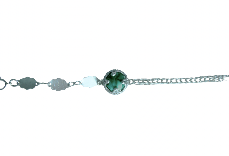Melao Bracelet- Silver/Malaquite