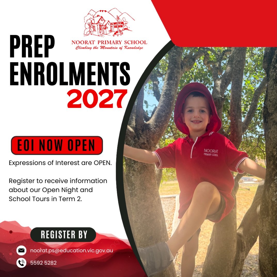 🌟 A Primary School Where Every Child Thrives 🌟 

At Noorat school, every child is valued and supported to thrive. Our small setting means our teachers can provide personalised learning that is tailored to each child&rsquo;s point of need.

In our p