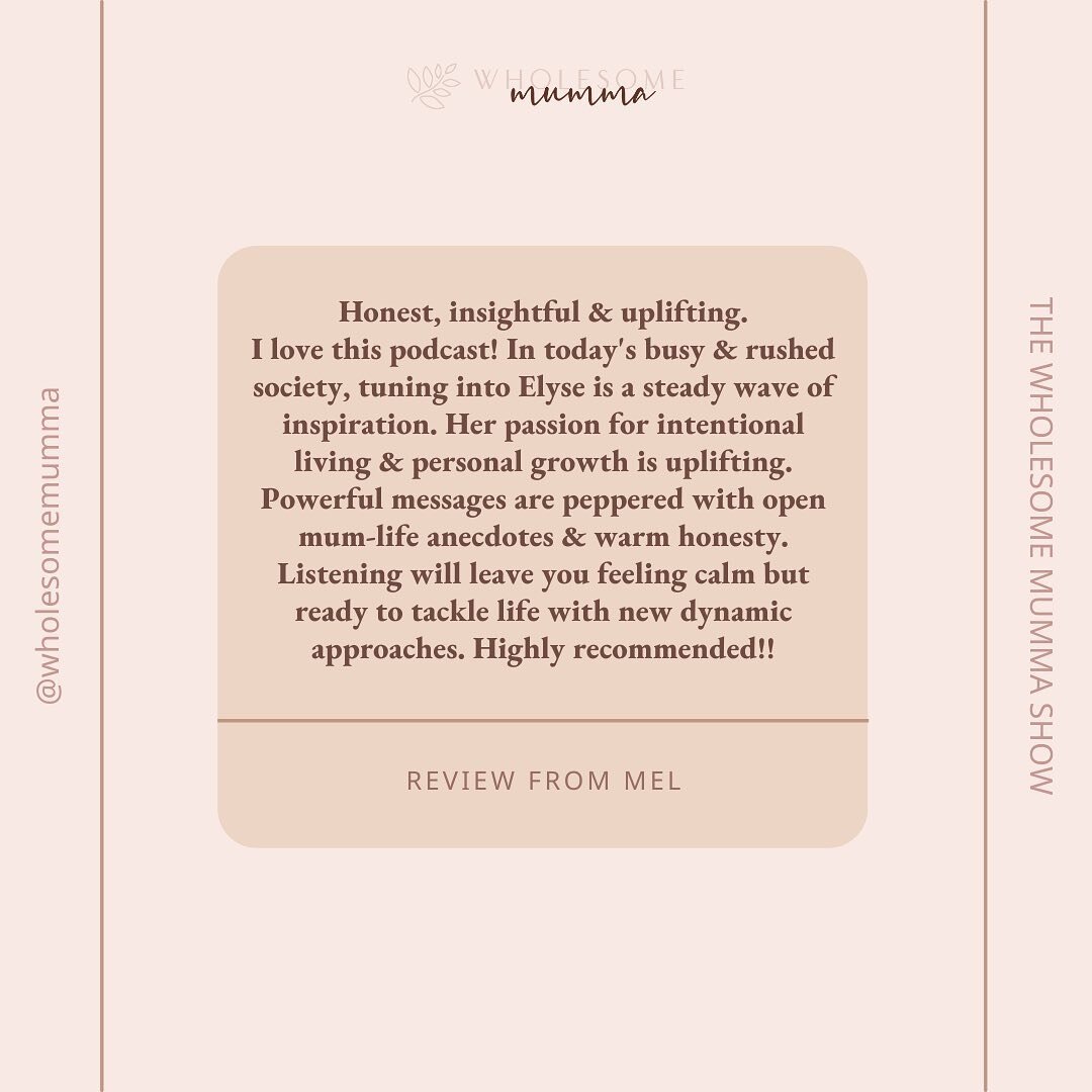 I love hearing how the podcast is helping you in motherhood! I love it so much I either cry or do a happy dance when I read them. 

Thank you Mel for your kind words and encouragement!

If you&rsquo;ve been loving the podcast too, I&rsquo;d love to h
