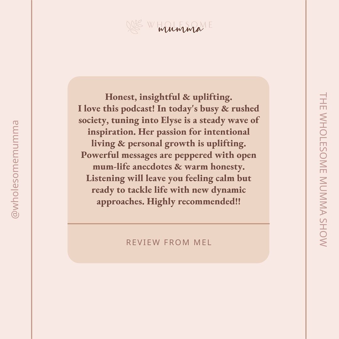 I love hearing how the podcast is helping you in motherhood! I love it so much I either cry or do a happy dance when I read them. 

Thank you Mel for your kind words and encouragement!

If you&rsquo;ve been loving the podcast too, I&rsquo;d love to h