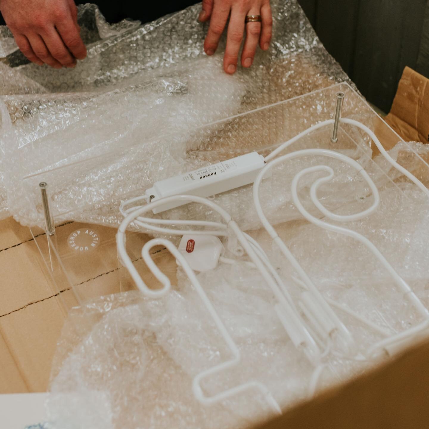 The reveal&hellip;
So enjoyed designing and making this bespoke neon for Jo &amp; Tim on their special day 👰&zwj;♀️🤵&zwj;♂️
📸 @marywtphoto 
@joannaprints 🙌
.
.
.

#neonmaker #neondesign #weddingneon #realneon #neonsignsdorset #supportlocal #rockm