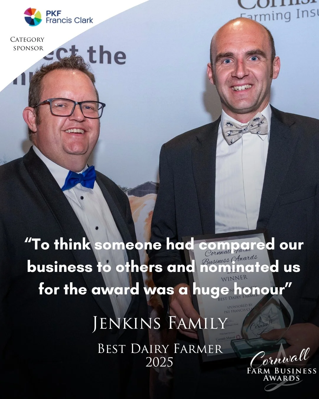 Meet Cornwall's Best Dairy Farmer 2025! 🐮

Congratulations to the amazing Jenkin Family on their win as Best Dairy Farmer at the recent Cornwall Farm Business Awards 🏆

Their passion for dairy farming shines through in everything they do from excep