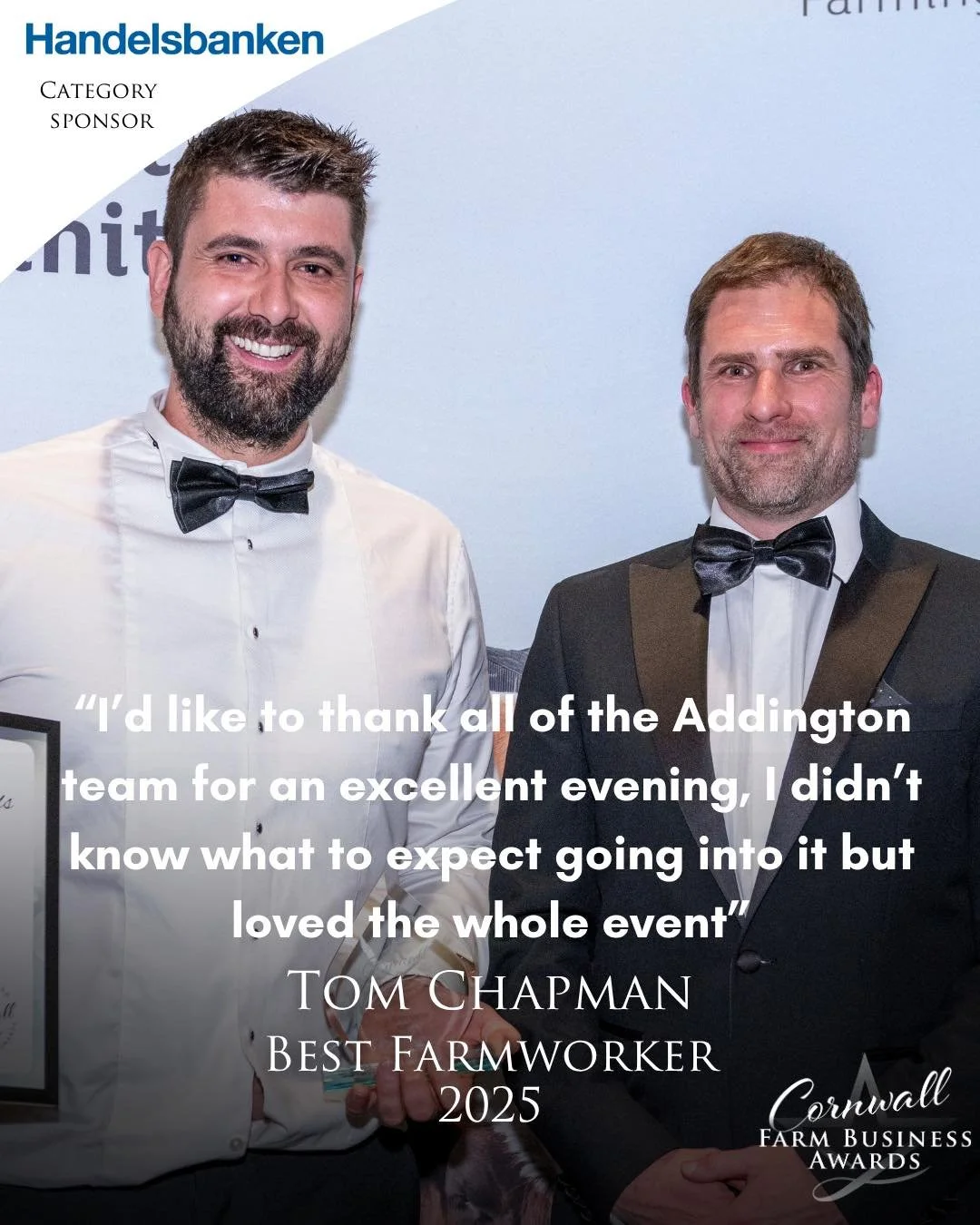 Saturdays are for celebrating the people who keep our farms thriving! 🙌🏻

A huge congratulations to Tom Chapman, winner of the Best Farmworker award at the Cornwall Farm Business Awards! 🏆

This brand new category has been a fantastic addition to 