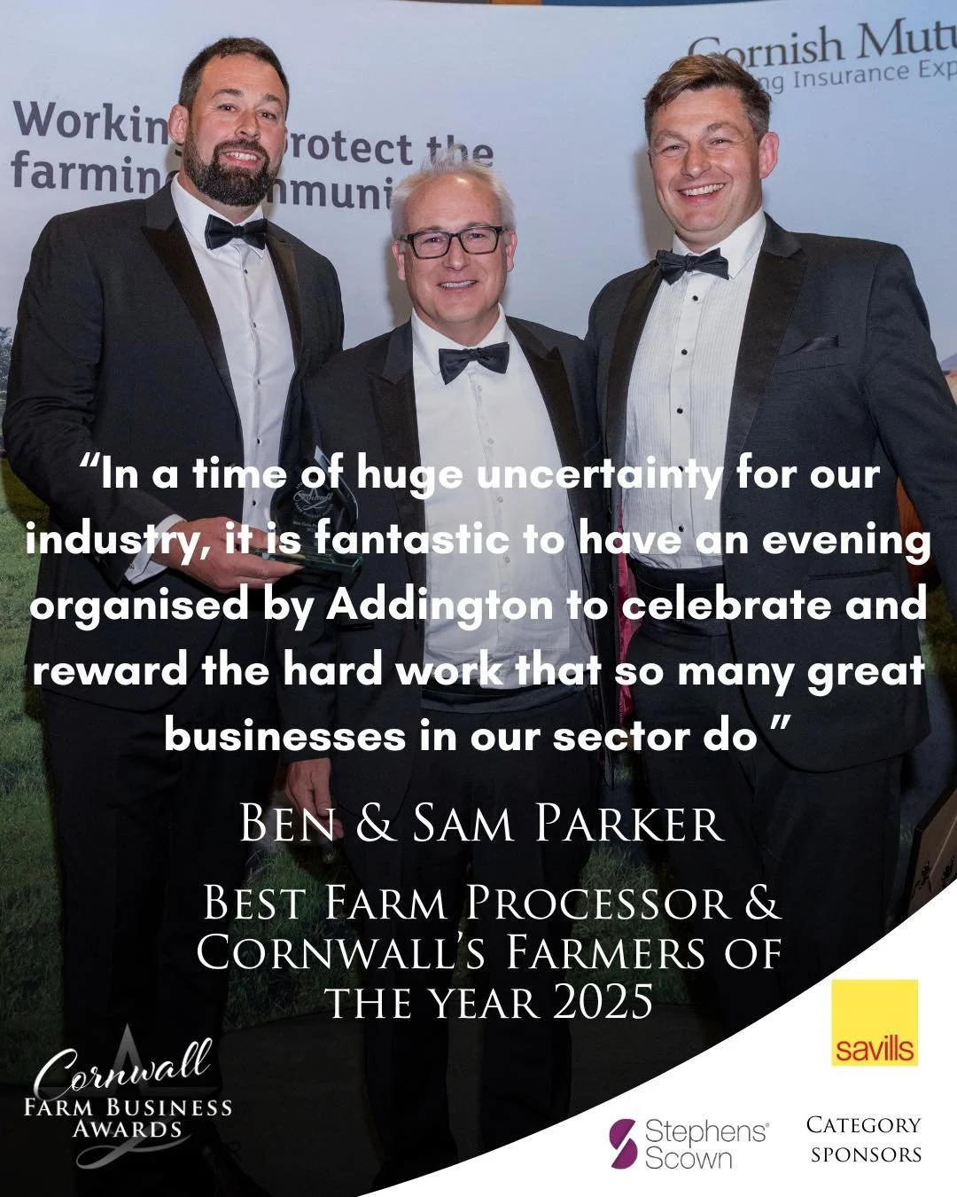 Double winners and leading the way for Cornwall&rsquo;s farming future! 🎉

A huge congratulations to Sam and Ben Parker, crowned Farm Processor of the Year and taking the crown as Cornwall&rsquo;s Farmers of the Year 2025! 🏆🏆

Their commitment to 
