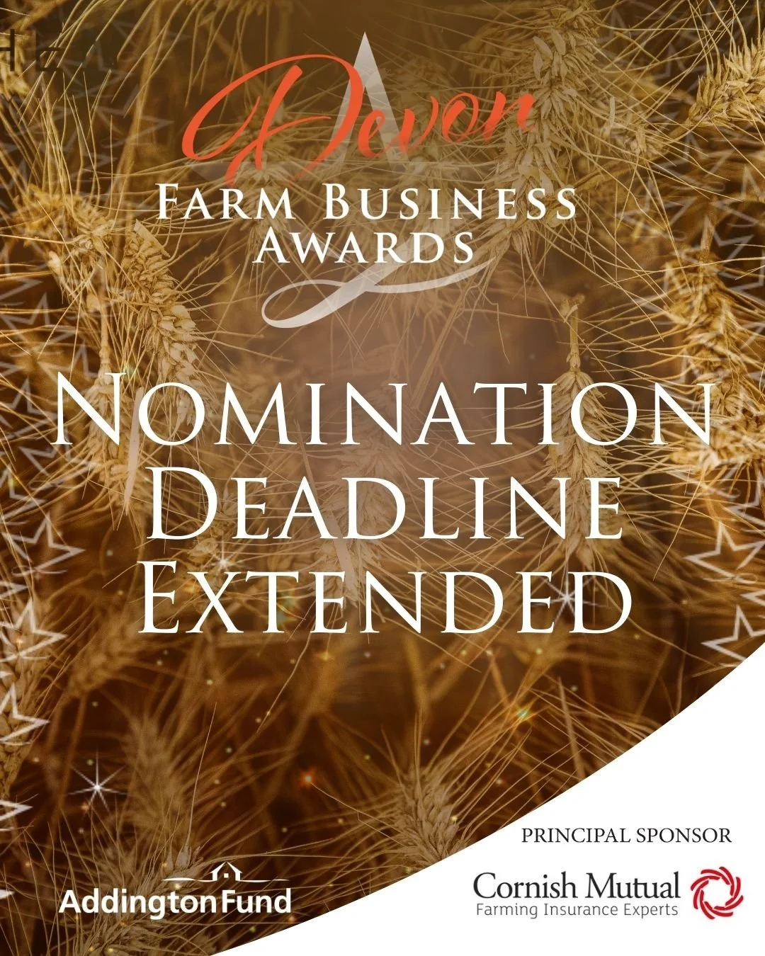 📢 DEADLINE EXTENDED!

There&rsquo;s still time to recognise the people making a real difference in Devon&rsquo;s farming community. 🚜

💫Due to popular demand we have now extended the deadline until 10am on Monday 16 March to submit any last-minute