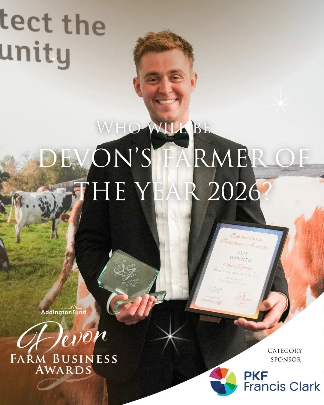 👑Who will be crowned Devon&rsquo;s 2026 Farmer of the Year? 🏆

Our finalists are all passionate, dedicated, and proudly represent the incredible diversity of British farming. 🌱

This category is proudly sponsored by @pkffrancisclark 

Learn more a