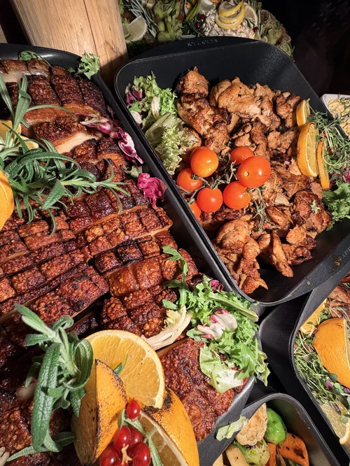 Juleinspirert grillbuffet