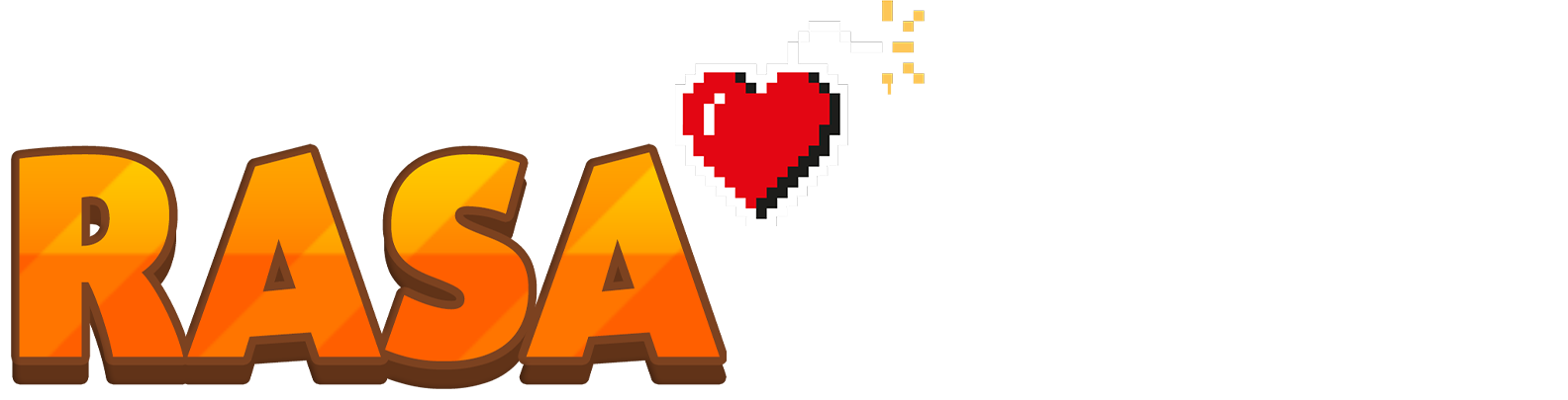 The RASA Game Blast logo. The RASA Logo sits next to pixelated text reading “Game Blast”, and a red pixel-art heart with a pixelated lit bomb fuse coming out of the top.