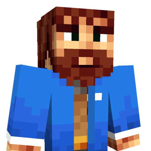 A torso photo of Tekon’s Minecraft skin.