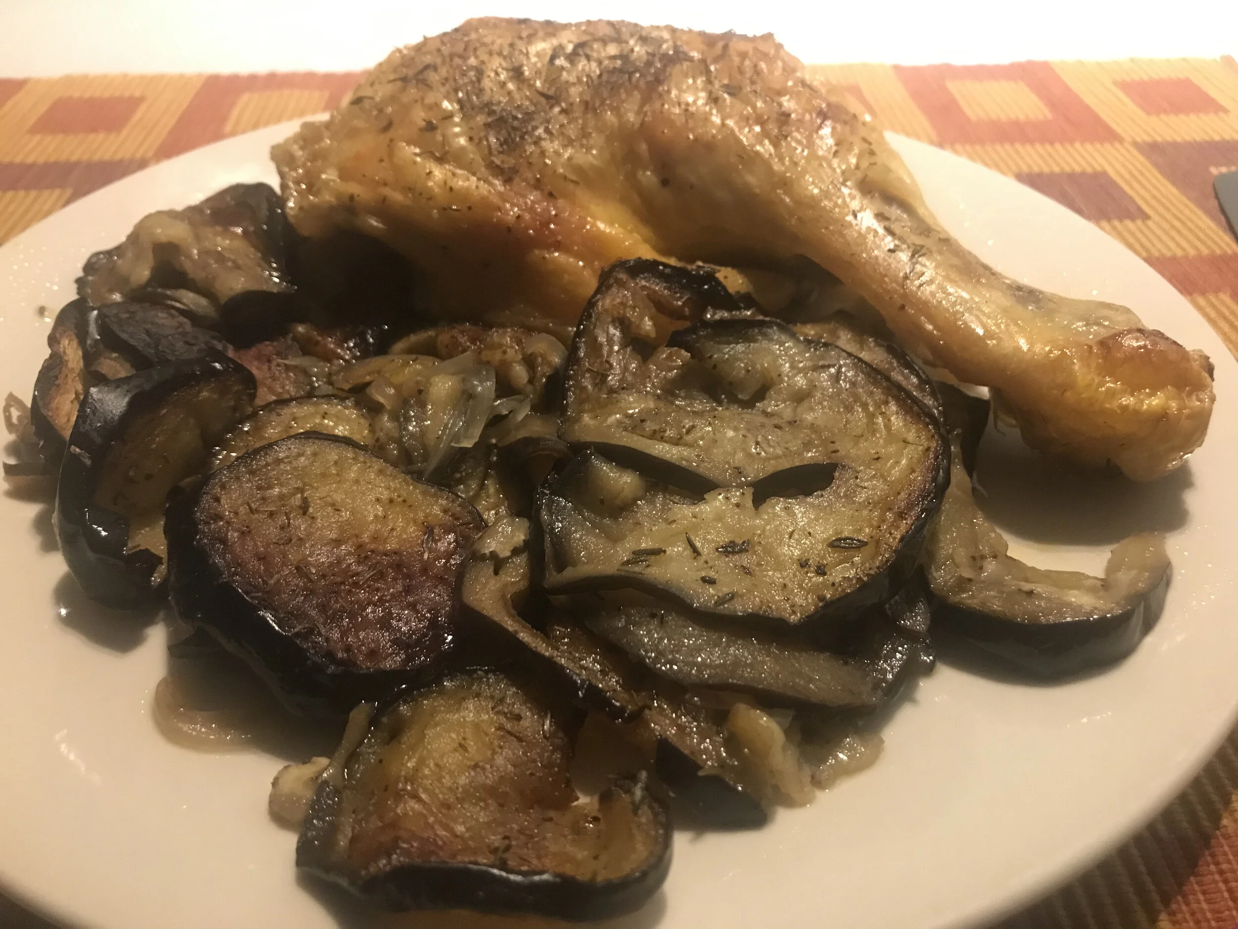 Pollo al horno con berenjena, mi secreto mejor guardado... hasta ahora