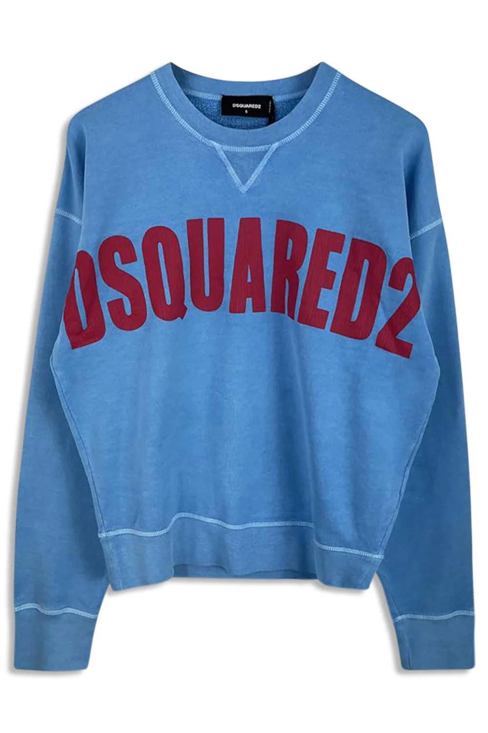 Men's DSquared2 Blue Printed Oversized Sweatshirt-1.jpg