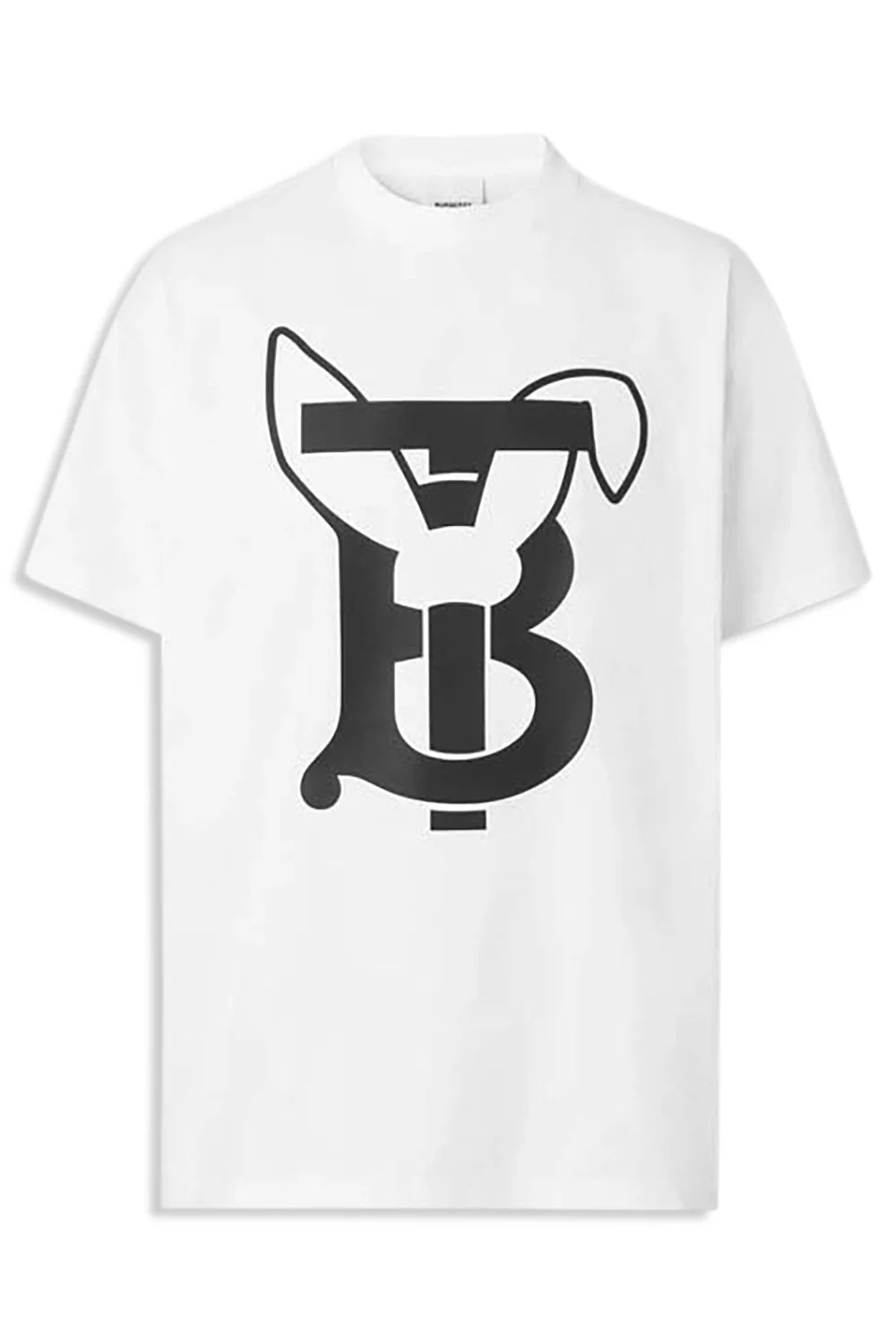Burberry Men's Rabbit Short Sleeve White T-Shirt: Playful Style