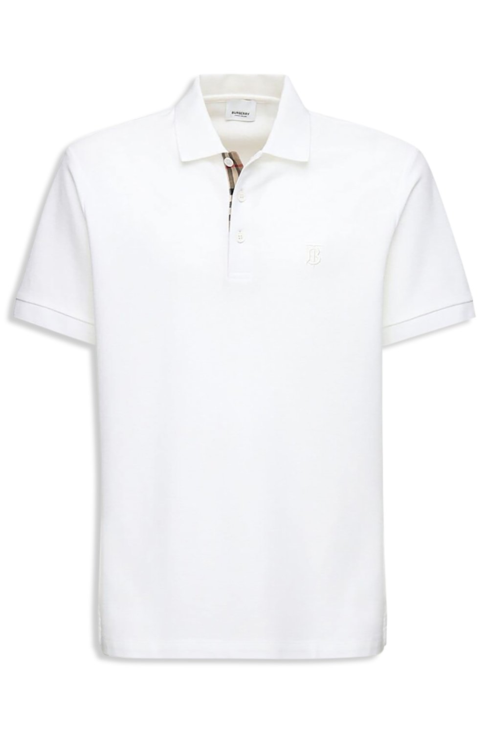 BURBERRY: polo shirt in pique cotton - White