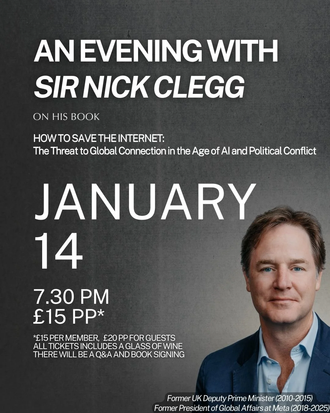 An evening with  Sir Nick Clegg