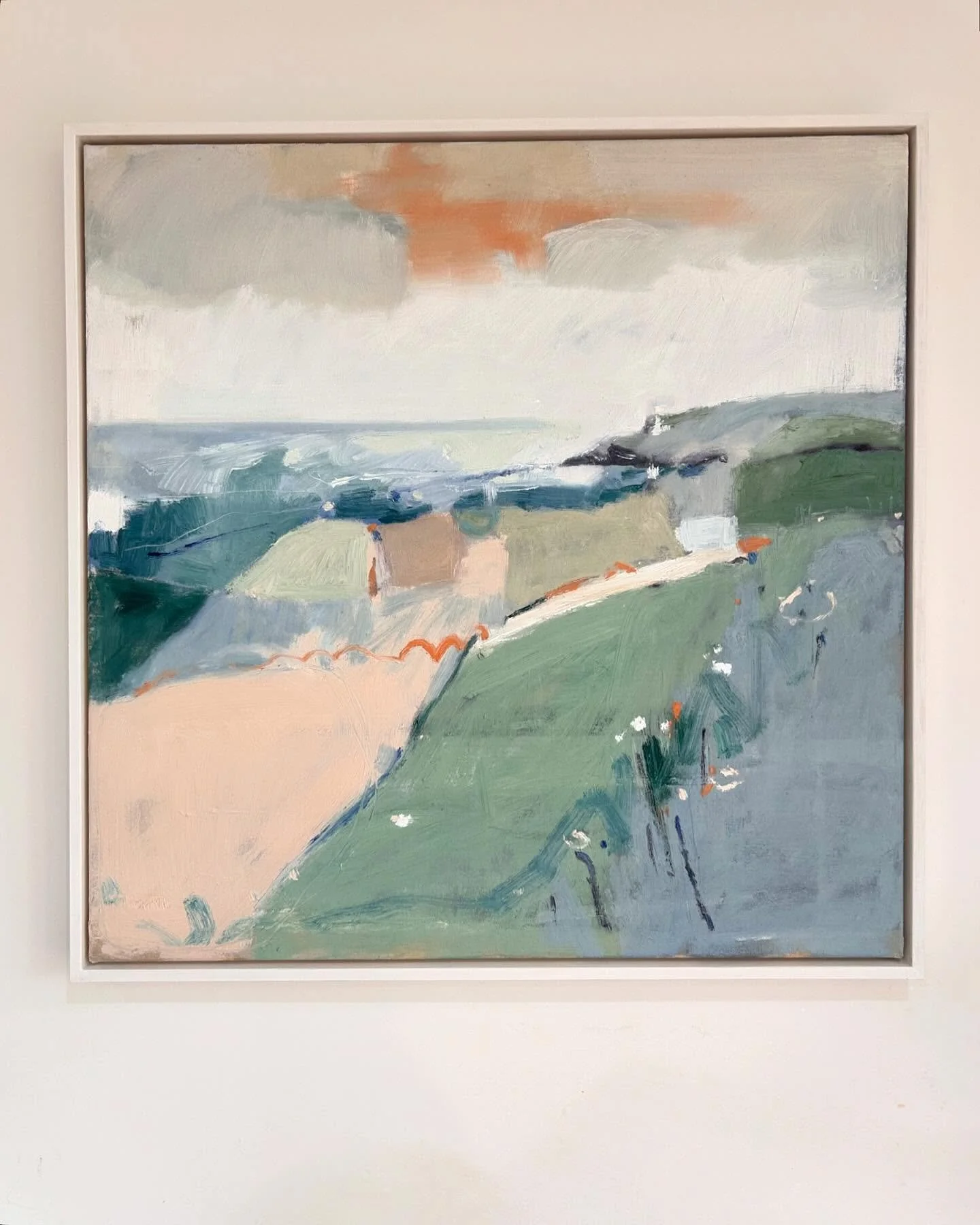 Terracotta sky above views
79 x 79cm
Oil on canvas

#contemporaryart  #oilpainting #artist #studio #cornishart #landscapepainting #abstractlandscape
