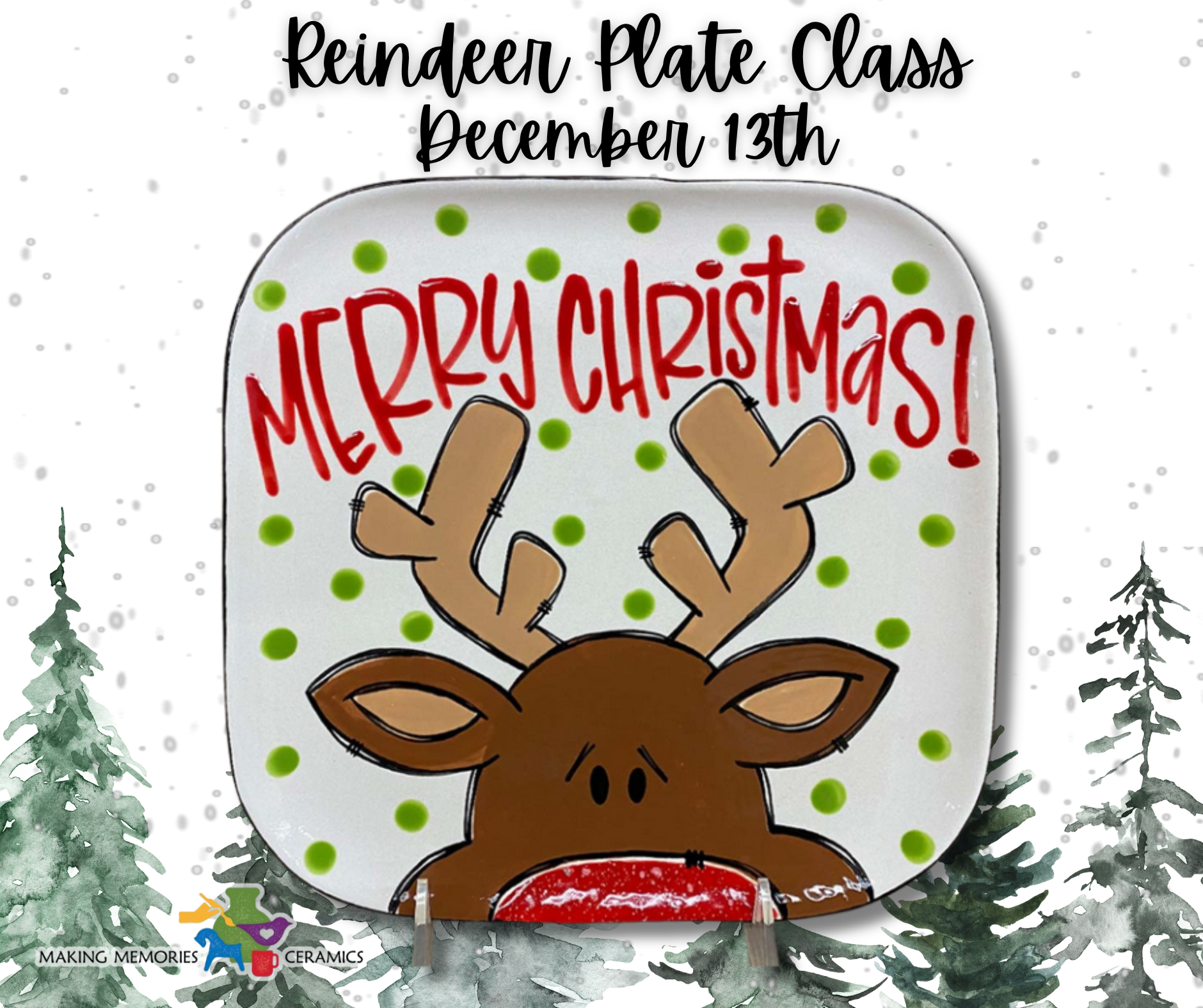 Reindeer Plate Painting Class