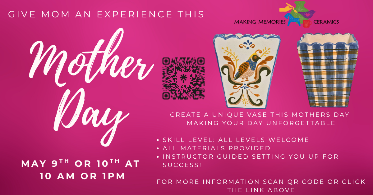 Mothers Day Vase Painting Class