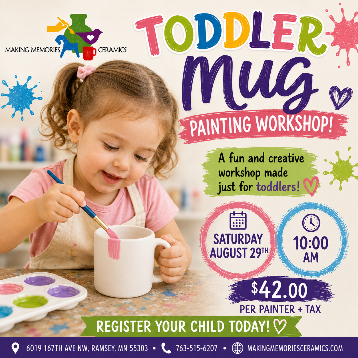 TODDLER MUG PAINTING WORKSHOP!