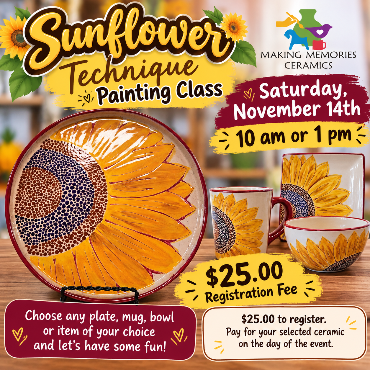 Sunflower Technique Painting Class