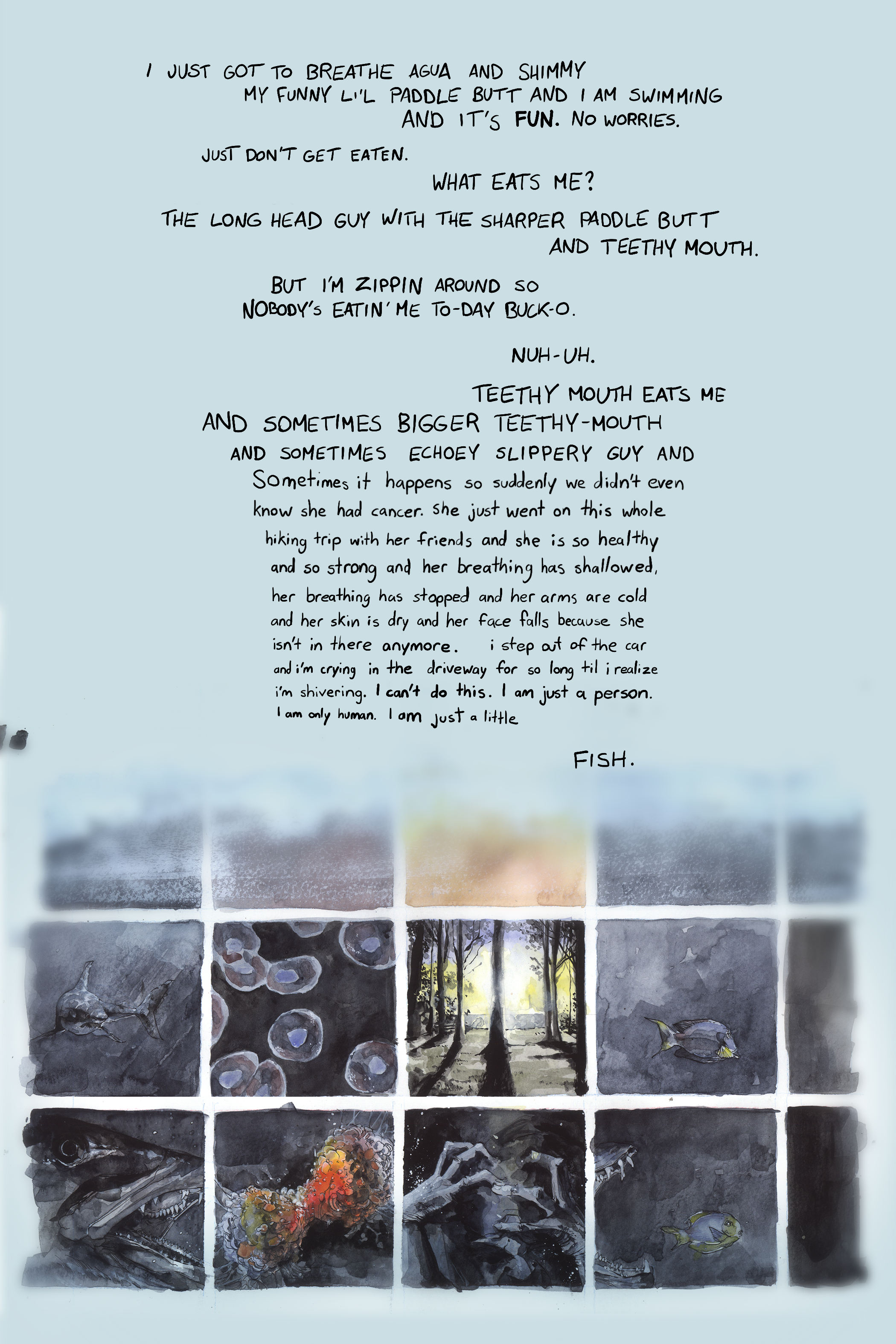 'little fish' page - art by Jonathan Marks Barravecchia 