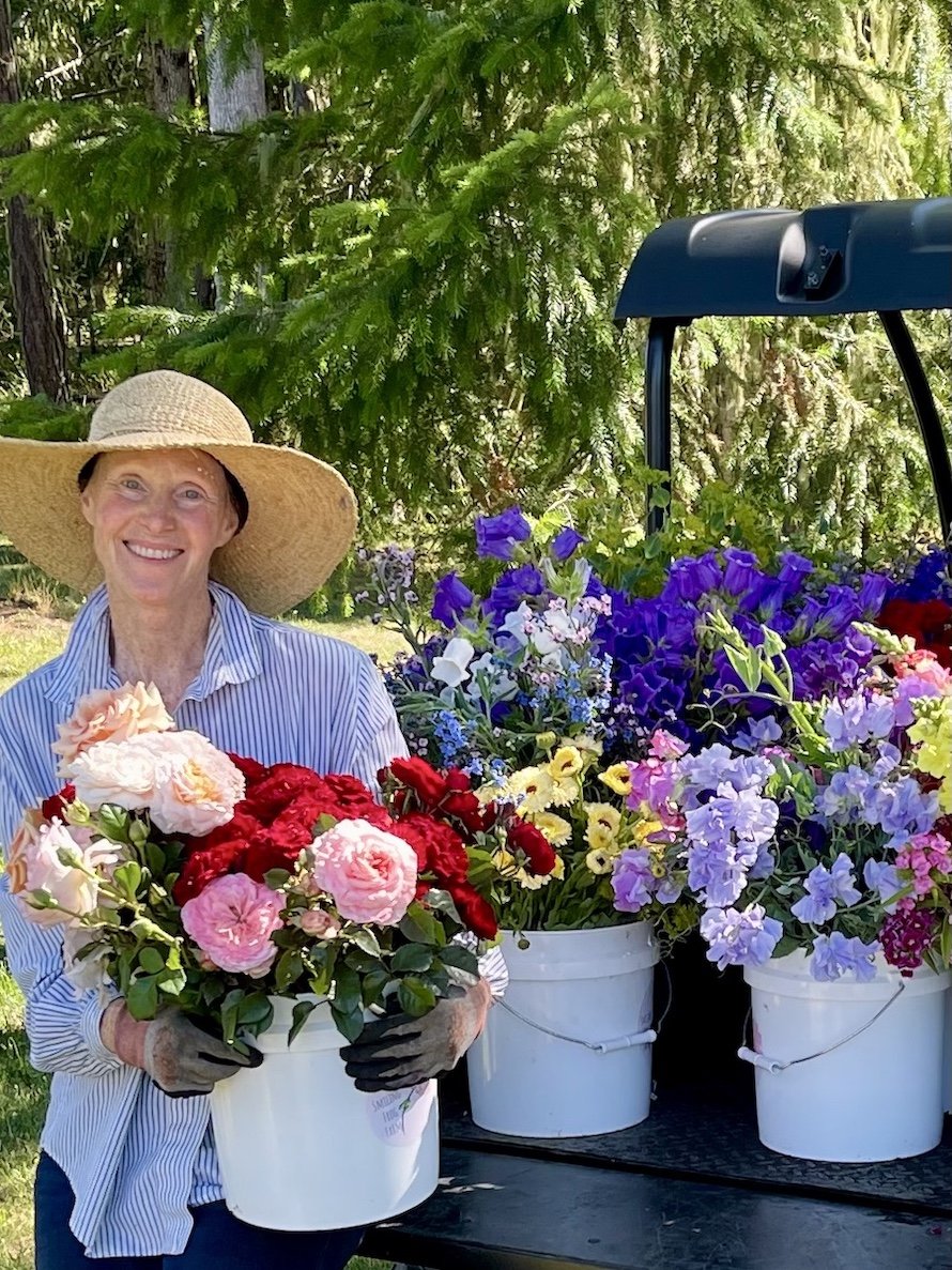 Locally grown spring flowers from Smiling Frog Farm, Cottage Grove, OR