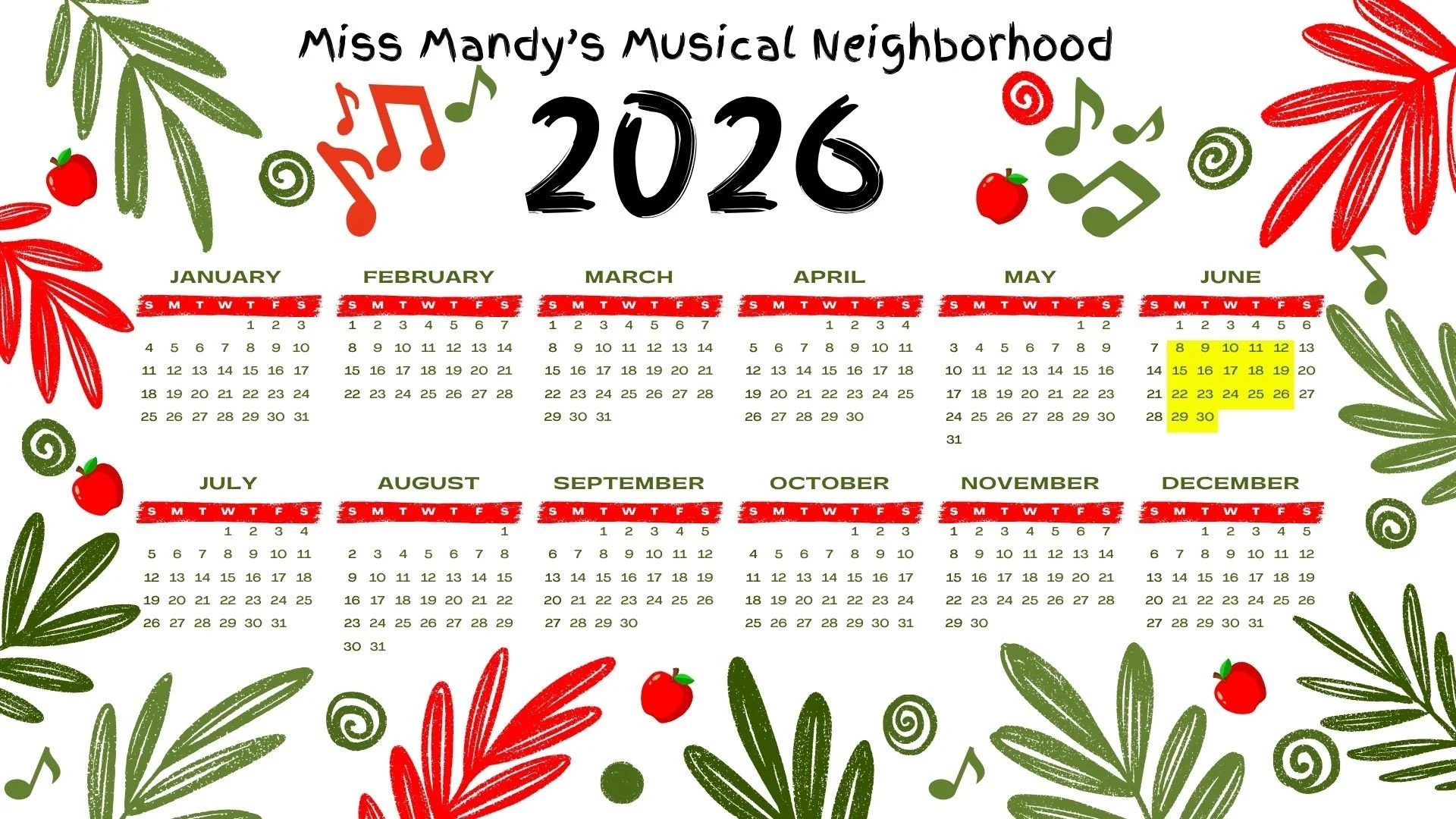 Mandy Bayless 2026 Calendar