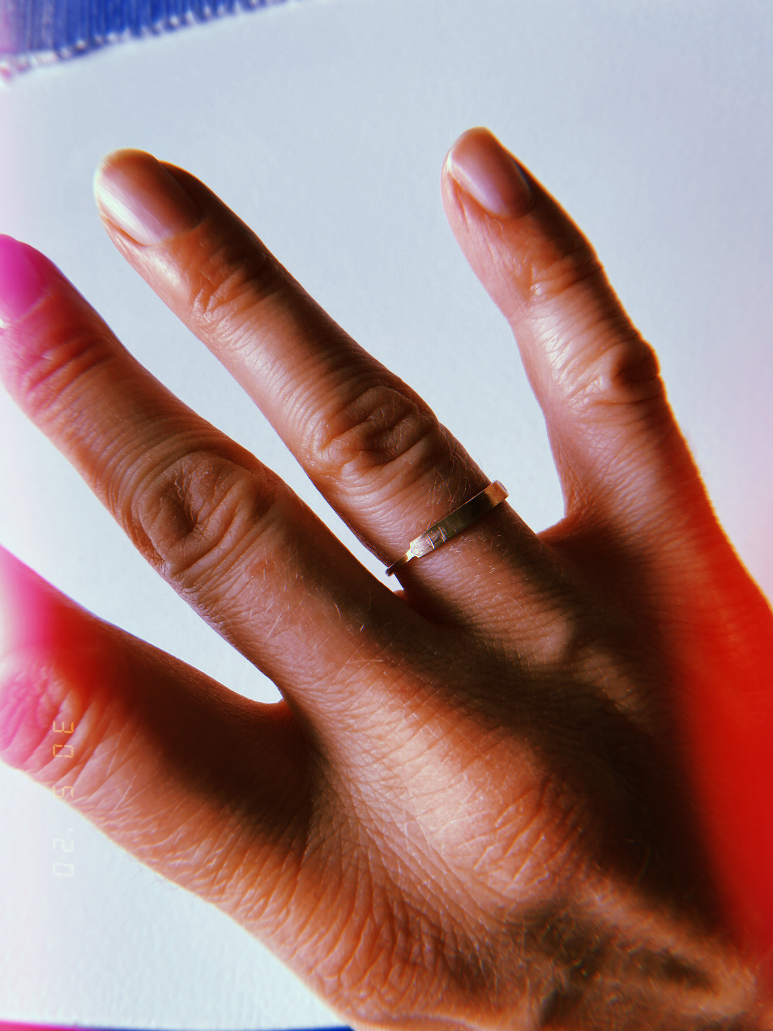 9ct Gold Half Fat Half Thin Nameplate Ring