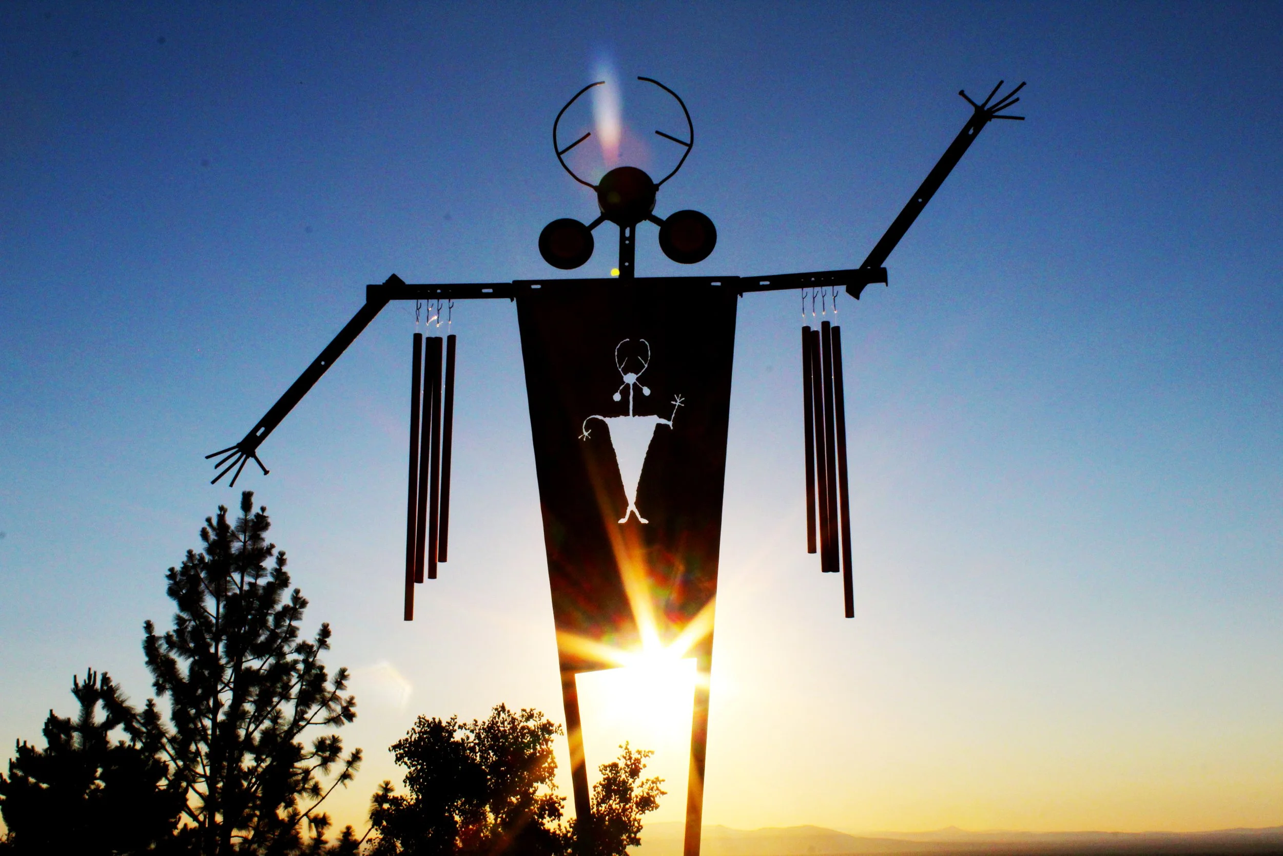 Wind Shaman Don't Stop Believin' Shaman Wind Chime Sculpture — Rust Never Sleeps