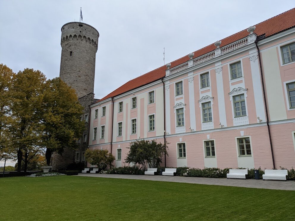 Toompea Castle. Ever pragmatic, the Estonians renovated it into the current parliament building with the medieval turret still attached and standing