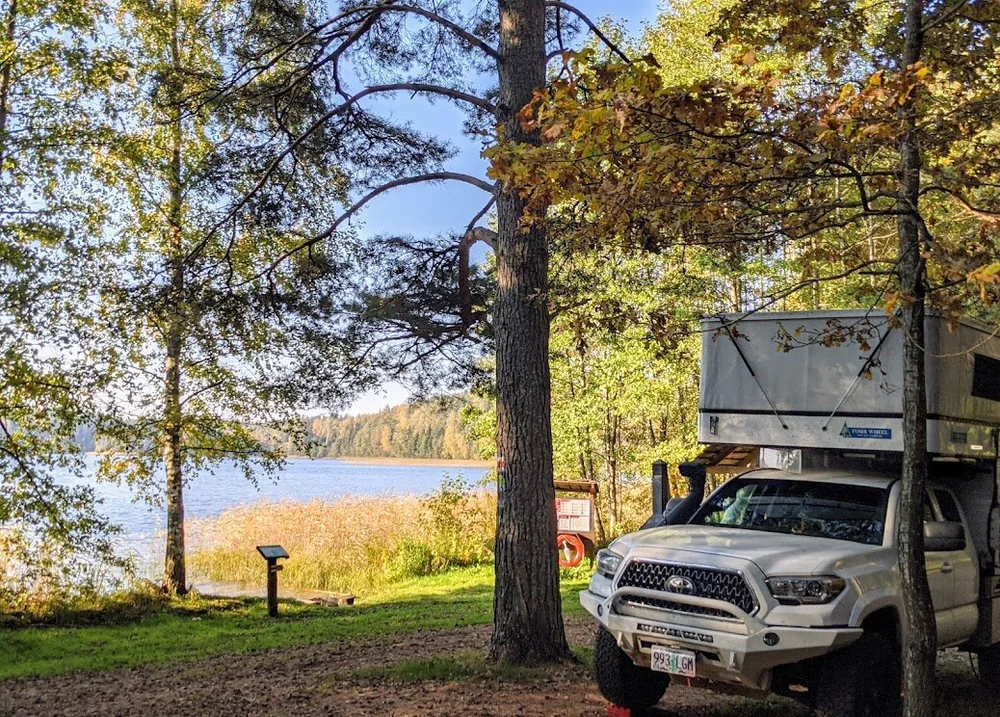 Back out to the National Parks to camp. Found a great spot on a lake in Karula National Park.