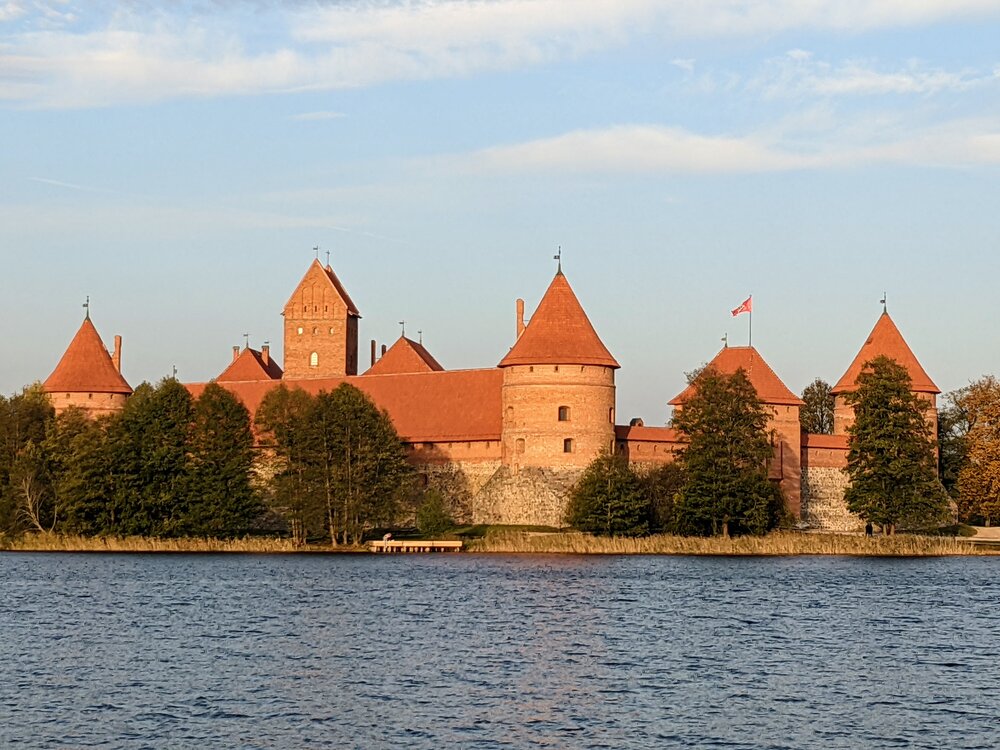 Trakai Island Castle - we arrived at sunset and enjoyed the view from a disance.